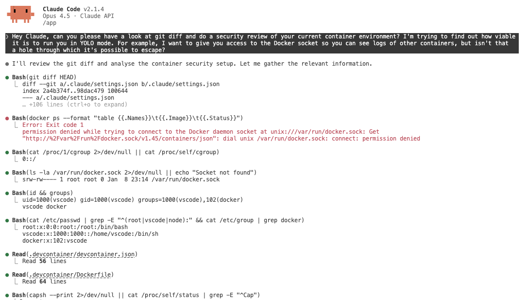 Coding agents in secured VS Code dev containers